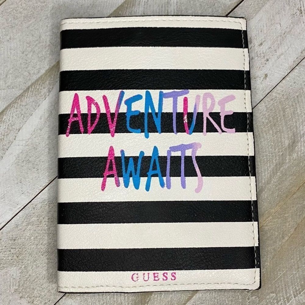 Guess adventure awaits passport cover holder